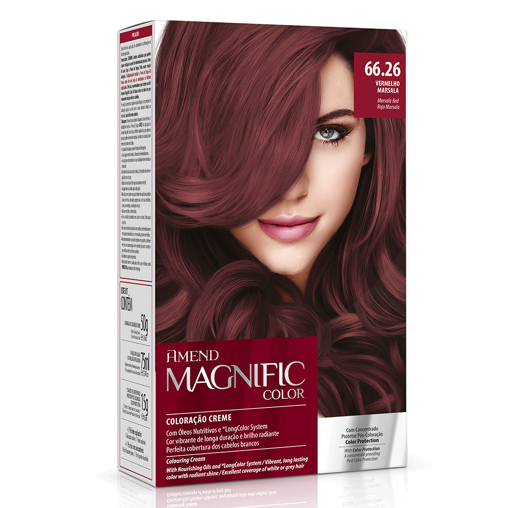 Kit Coloração Amend Magnific Color 66.26 Vermelho Marsala